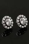 Shop_Noor_Silver Plated Crystals Zircon Stone Embellished Stud Earrings_at_Aza_Fashions