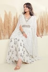 Buy_Basanti - Kapde Aur Koffee_White Georgette Printed Floral V Neck Dress _Online_at_Aza_Fashions