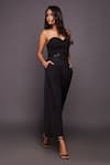 Buy_Deepika Arora_Black Ponte Roma Embroidered Sequins Solid Corset Top And Pant Set _Online_at_Aza_Fashions