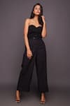 Shop_Deepika Arora_Black Ponte Roma Embroidered Sequins Solid Corset Top And Pant Set _Online_at_Aza_Fashions