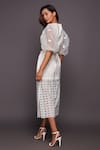 Buy_Deepika Arora_White Ponte Roma Round Cutwork Midi Dress _Online_at_Aza_Fashions