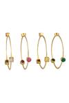 Shop_Nepra By Neha Goel_Gold Plated Stones Embellished Bangles - Set Of 4_at_Aza_Fashions