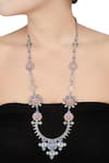 Buy_Tribe Amrapali_Silver Plated Enamel Oxidized Long Necklace _at_Aza_Fashions