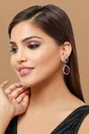 Buy_Tizora_Red Stones Embellished Cocktail Earrings _Online_at_Aza_Fashions