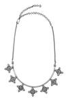 Shop_Tribe Amrapali_Silver Plated Enamel Floral Motif Hasli Necklace _at_Aza_Fashions