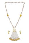 Shop HRISHA Gold Plated Kundan Necklace Set at Aza Fashions Shop_HRISHA_Gold Plated Kundan Necklace Set_at_Aza_Fashions