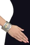 Buy_Tribe Amrapali_Silver Plated Enamel Floral Tribal Motif Bracelet _at_Aza_Fashions