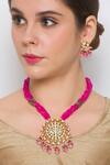 Buy_Hrisha_Gold Plated Kundan Polki Necklace Set _at_Aza_Fashions