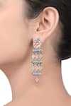 Buy_Tribe Amrapali_Silver Plated Enamel Rhombus Taveez Dangler Earrings _at_Aza_Fashions