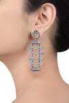 Buy_Tribe Amrapali_Silver Plated Enamel Taveez Square Charm Earrings _at_Aza_Fashions