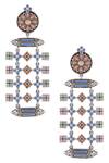Shop_Tribe Amrapali_Silver Plated Enamel Taveez Square Charm Earrings _at_Aza_Fashions