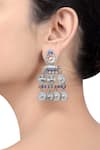 Buy_Tribe Amrapali_Silver Plated Enamel Coin Charm Taveez Earrings _at_Aza_Fashions
