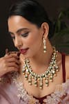 Buy_Paisley Pop_Gold Plated Kundan Necklace Jewellery Set _at_Aza_Fashions