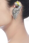 Buy_Tribe Amrapali_Silver Plated Carved Bird Ear Cuffs_at_Aza_Fashions