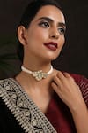 Buy_Paisley Pop_Gold Plated Kundan Pearl Choker Necklace _at_Aza_Fashions