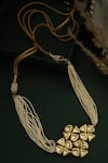 Shop_Paisley Pop_Gold Plated Kundan Pearl Choker Necklace _at_Aza_Fashions