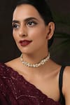 Buy_Paisley Pop_Gold Plated Stone Choker _at_Aza_Fashions