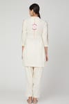 Shop_The Right Cut_White Malkha Mirror And Shell, Thread Embroidered Angarakha Kurta & Salwar Set_at_Aza_Fashions
