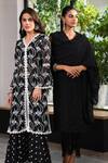 Mulmul Black 100% Pure Mulmul Embroidery Eyelet Nelli Kurta And Dhoti Pant Set at Aza Fashions Mulmul_Black 100% Pure Mulmul Embroidery Eyelet Nelli Kurta And Dhoti Pant Set _at_Aza_Fashions