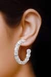 Buy_Tsara_Silver Plated Crystal Hoops _at_Aza_Fashions