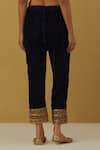 Buy_Ikshita Choudhary_Blue Velvet Silk Embroidered Pant _Online_at_Aza_Fashions