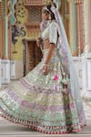 Buy_XOXO Apurva_Multi Color Raw Silk Heritage Geometric Bridal Lehenga Set  _Online_at_Aza_Fashions