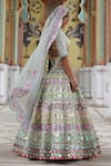 Shop_XOXO Apurva_Multi Color Raw Silk Heritage Geometric Bridal Lehenga Set  _Online_at_Aza_Fashions