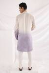 Shop_Smriti by Anju Agarwal_Purple Kurta Linen Satin Embroidered Thread Ombre And Bundi Set _Online_at_Aza_Fashions