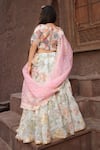 FAYON KIDS_Off White Lehenga And Choli Georgette Embroidery Zari Floral Set _Online_at_Aza_Fashions