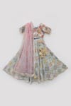 Buy_FAYON KIDS_Off White Lehenga And Choli Georgette Embroidery Zari Floral Set _Online_at_Aza_Fashions