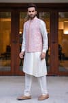 Shop_Darshika Menswear_Ivory Kurta Payjama Set _at_Aza_Fashions