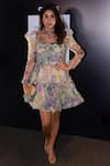 Buy_Gauri & Nainika_White Net Floral Sweetheart Neck Light Dress For Women_at_Aza_Fashions