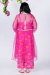 Jyoti Bansal_Pink Chanderi, Cotton Embroidery, Mirrors Round Zehra Dori Tunic With Salwar _Online_at_Aza_Fashions