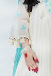 Shop_Jyoti Bansal_White Chanderi, Cotton Embroidery, Mirrors, Aafreen Tunic Dhoti Pant Set _at_Aza_Fashions