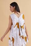 Shop_Kanelle_Ivory Cotton Satin Round Neck Multi-panel Printed Top And Pant Set_Online_at_Aza_Fashions
