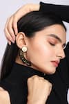 Buy_The YV Brand by Yashvi Vanani_Gold Plated Stone The Phoenix Wing Stud Earrings _at_Aza_Fashions