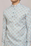 Arihant Rai Sinha_Multi Color Cotton Printed Mandala Patterns Mandarin Collar Shirt _at_Aza_Fashions