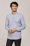 Buy_Arihant Rai Sinha_Multi Color Cotton Printed Mandarin Collar Shirt _at_Aza_Fashions