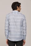 Shop_Arihant Rai Sinha_Grey Cotton Printed Geometric Patterns Pastel Mandarin Collar Shirt _at_Aza_Fashions