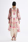 Shop_Rajdeep Ranawat_Pink Silk Printed Abstract Round Aamilah Panelled Tunic  _at_Aza_Fashions