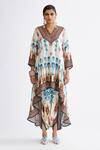 Rajdeep Ranawat_Multi Color Satin Printed Abstract Sonth Dhoti Pant  _Online_at_Aza_Fashions