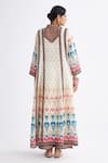 Shop_Rajdeep Ranawat_Multi Color Silk Printed Abstract Band Collar Ada Anarkali Tunic  _at_Aza_Fashions