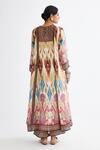 Shop_Rajdeep Ranawat_Multi Color Silk Printed Abstract Notched Anisha Anarkali  _at_Aza_Fashions