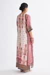 Shop_Rajdeep Ranawat_Pink Silk Printed Abstract V Neck Banera Kimono Tunic  _at_Aza_Fashions