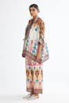 Buy_Rajdeep Ranawat_Multi Color Silk Printed Abstract Band Collar Chanel Short Tunic  _Online_at_Aza_Fashions