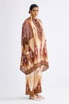 Buy_Rajdeep Ranawat_Brown Silk Printed Abstract Band Collar Chanel Tunic  _Online_at_Aza_Fashions