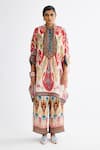 Buy_Rajdeep Ranawat_Pink Silk Printed Abstract Band Collar Chanel Tunic  _Online_at_Aza_Fashions