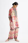 Rajdeep Ranawat_Pink Silk Printed Abstract Band Collar Chanel Tunic  _at_Aza_Fashions