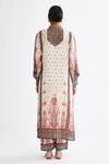 Shop_Rajdeep Ranawat_Pink Silk Printed Floral Band Collar Gayatri Tunic _at_Aza_Fashions
