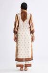 Shop_Rajdeep Ranawat_Brown Satin Printed Geometric Permaz Pant  _at_Aza_Fashions
